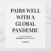 Biedt een wereldwijd etiket met pandemische wijn (Enkel label)