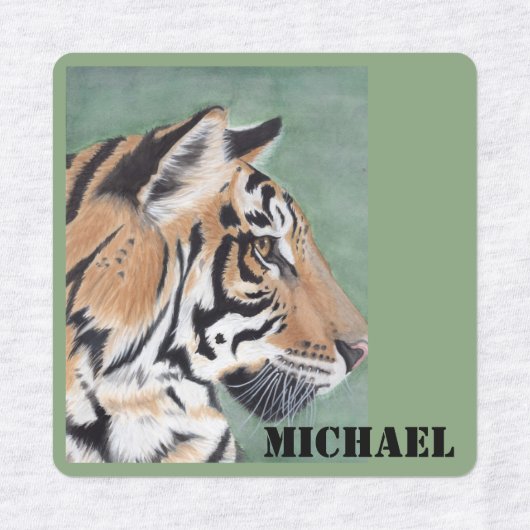 Biedt ijzer op waslabels, tijger en NAAM Labels (Design 2)