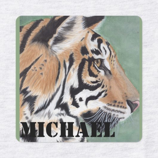 Biedt ijzer op waslabels, tijger en NAAM Labels (Design 1)