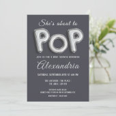 Biedt informatie over Pop (zilver) Baby shower Uni Kaart (Staand voorkant)
