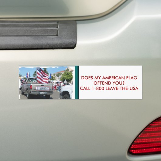 BIEDT MIJN AMERIKAANSE VLAG JE... BUMPERSTICKER (Op auto)