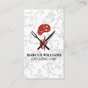 biefstuk   Bestek   Chef-kok   Marmer Visitekaartje