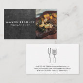 Biefstuk en champignons | chef | culinair visitekaartje (Voorkant / Achterkant)