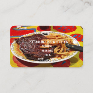 Biefstuk en friet visitekaartje