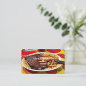 Biefstuk en friet visitekaartje (Staand voorkant)