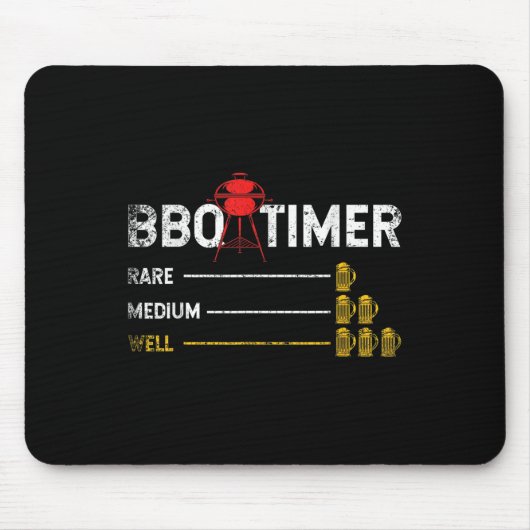 Biefstuk grillen Grappig BBQ Chef Bier Alcohol Ger Muismat (Voorkant)