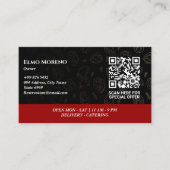 biefstuk | Minimalistische donkere barcode Visitekaartje (Voorkant)