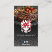 biefstuk | Minimalistische donkere barcode Visitekaartje (Achterkant)