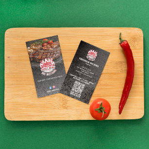 biefstuk   Minimalistische donkere barcode Visitekaartje