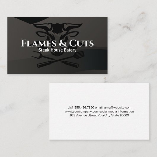 biefstuk | restaurant | chef visitekaartje (Voorkant / Achterkant)