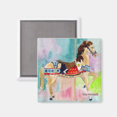 Biege Carrousel Paard Magneet (Voorkant / Achterkant)