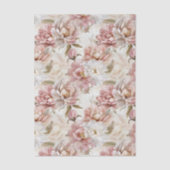 Biege en roze bloem shabby chic tissuepapier (Voorkant)