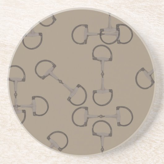 Biege Equestrian Horse Bits Zandsteen Onderzetter (Voorkant)