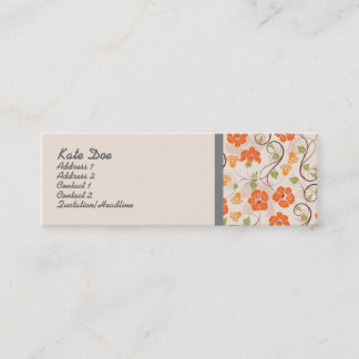 Biege Floral Mini Visitekaartje