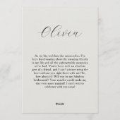 Biege Minimal Be My Bridesmaid Invitation Kaart (Achterkant)