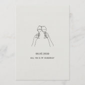 Biege Minimal Be My Bridesmaid Invitation Kaart (Voorkant)
