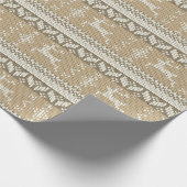 Biege & White Nordic Style Winter Reindeer Cadeaupapier (Hoek)