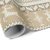 Biege & White Nordic Style Winter Reindeer Cadeaupapier (Rol Hoek)