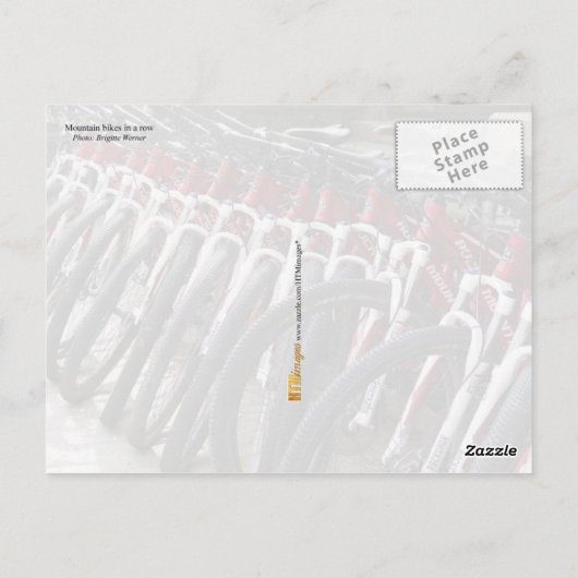 Bieken in een rij briefkaart (Achterkant)