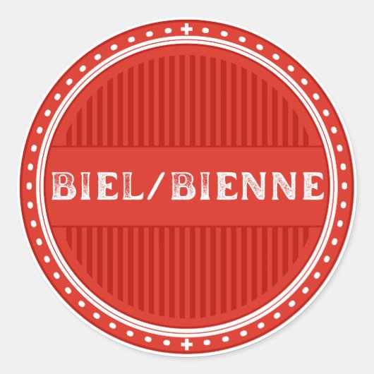 Biel/Bienne City Pride Emblem – Swiss Identity Ronde Sticker (Voorkant)