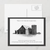 BIEL: PROVERBS: OUDE BARN, PENCIL DRAWING BRIEFKAART (Voorkant / Achterkant)