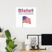 Bielat voor de Amerikaanse vlag van het Congres Pa Poster (Thuiskantoor)
