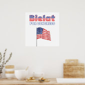 Bielat voor de Amerikaanse vlag van het Congres Pa Poster (Keuken)