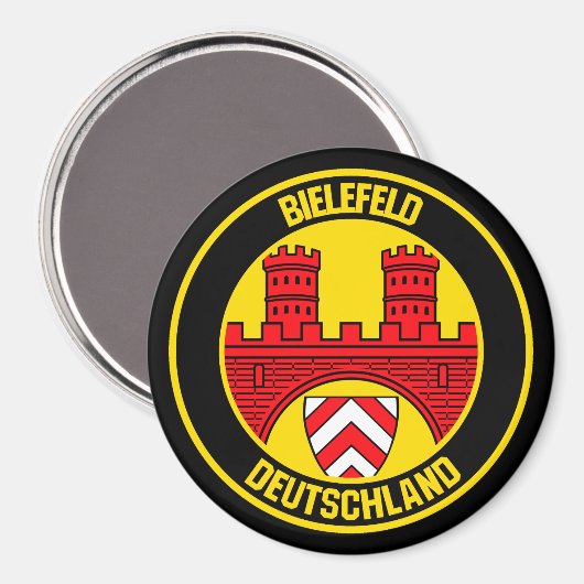 Bielefeld Round Emblem Magneet (Voorkant / Achterkant)