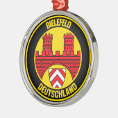 Bielefeld Round Emblem Metalen Ornament (Links)
