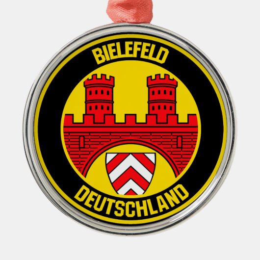 Bielefeld Round Emblem Metalen Ornament (Voorkant)