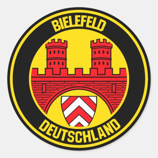 Bielefeld Round Emblem Ronde Sticker (Voorkant)