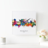 Bielsko-Biala Poland Skyline Vierkante Klok (Huis)