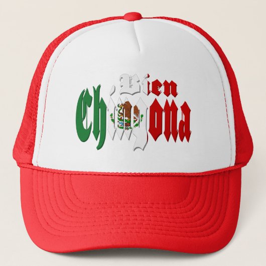 Bien Chingona Mexicaanse vlag Trucker Pet (Voorkant)