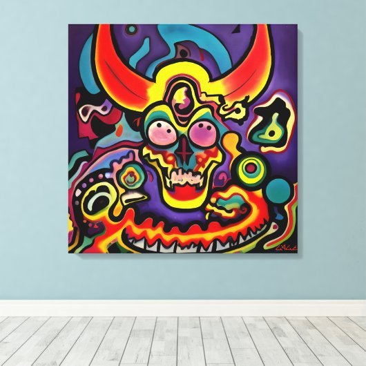 Bien podrías discutir con el Diablo Canvas Afdruk (Insitu (Houten vloer))