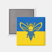 Biene vor der okrainischen Flagge Magnet (Voorkant / Achterkant)