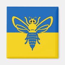 Biene vor der okrainischen Flagge Magnet