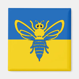 Biene vor der okrainischen Flagge Magnet