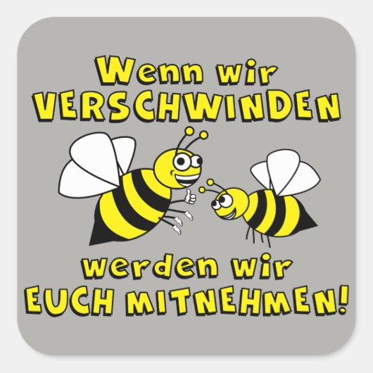 Bienen Tierschutz Imker Honig Vierkante Sticker (Voorkant)