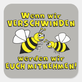 Bienen Tierschutz Imker Honig Vierkante Sticker