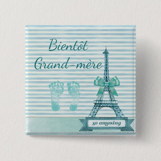 Bientôt Grand-mère Baby shower Button (Voorkant)