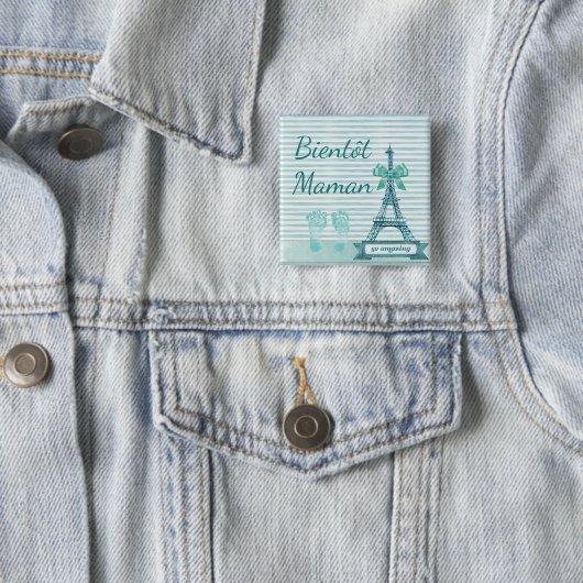 Bientôt Maman Baby shower Button (In situ)