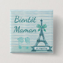 Bientôt Maman Baby shower Button