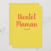 Bientot maman | Frans Baby shower Invitation Kaart (Voorkant / Achterkant)