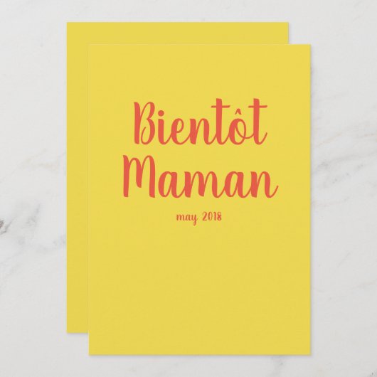 Bientot maman | Frans Baby shower Invitation Kaart (Voorkant / Achterkant)