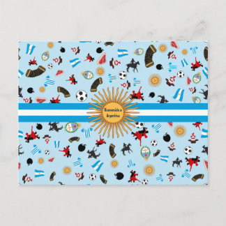 Bienvenido a Argentina beroemde voorwerpen uit Arg Briefkaart