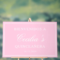 Bienvenidos a la Quinceañera Roze Welkom Verjaarda