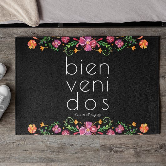 Bienvenidos | Familienaam Monogram Welkom Deurmat