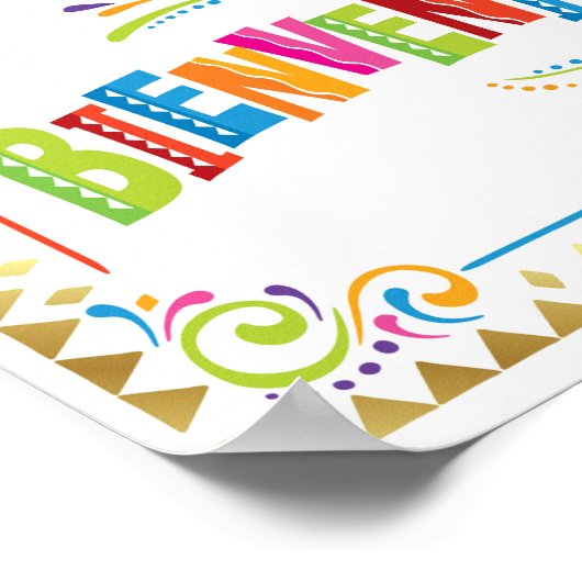 BIENVENIDOS Fiesta Party Sign Print (Hoek)
