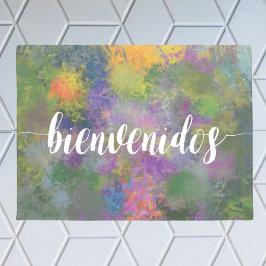Bienvenidos met geverfde achtergrond deurmat