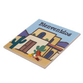  Bienvenidos Mexican Desert Adobe Home Welcome Tegeltje (Zijkant)